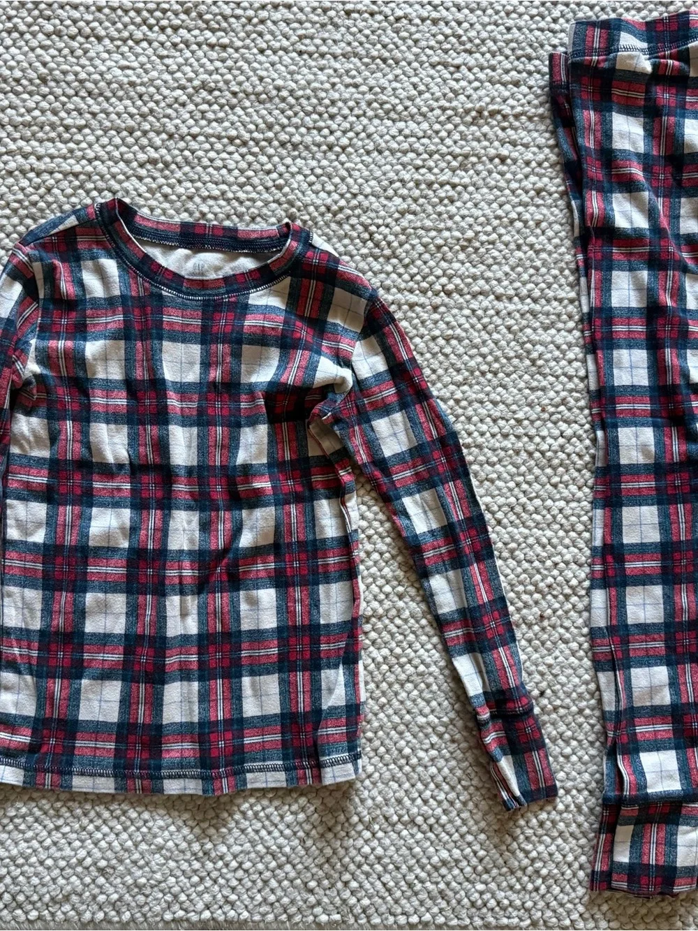 GAP Kids Plaid Pajama Set in Red, White & Navy